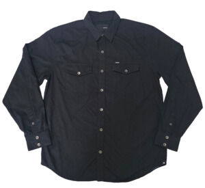 Hurley Men's Long Sleeve Button Up Shirt Black Western Yoke Pocket Size Large